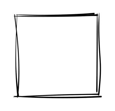 Hand drawn frames. Handdrawn square frame. Vector borders grunge template set. Stockillustratie