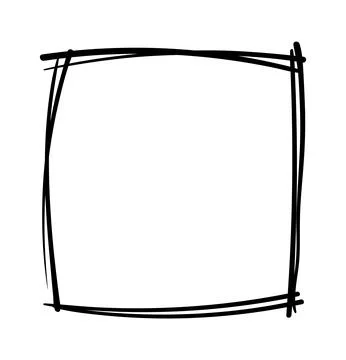 Hand drawn frames. Handdrawn square frame. Vector borders grunge template set. Stock Illustration