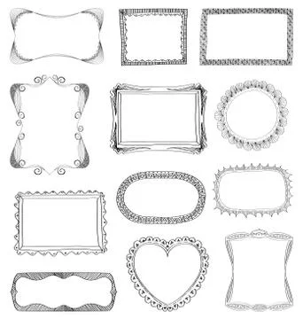 Hand drawn frames Stock Illustration