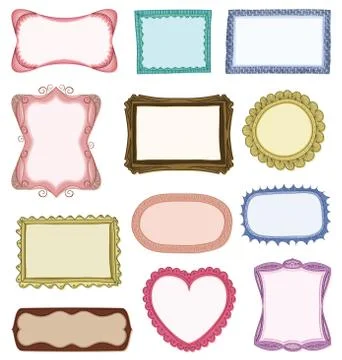 Hand drawn frames Illustrazione stock
