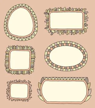 Hand drawn frames Illustrazione stock