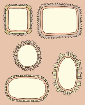 Hand drawn frames Illustrazione stock