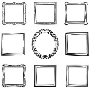 Hand drawn frames Stock Illustration