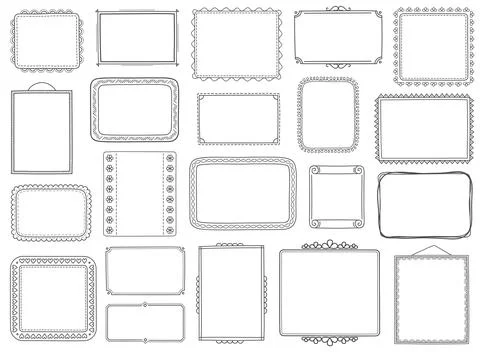 Hand Drawn Frames Stock Illustration