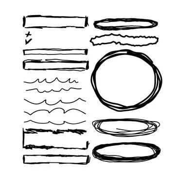 Hand drawn frames, lines and circle collection Vector hand drawn frames, l... Foto stock