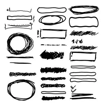 Hand drawn frames, lines and circle collection Vector hand drawn frames, l... 스톡 사진