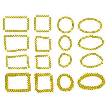 Hand drawn frames set. Cartoon style. Square, rectangle, circle, oval Stock Illustration