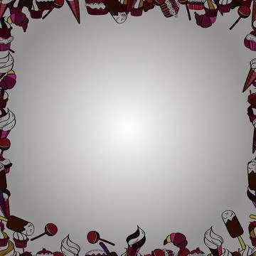 Hand drawn frames. Vector. Blank brown, red and white square cadre rectangle lab Stock Illustration