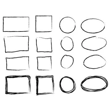 Hand drawn frames. Vintage doodle sketch picture frame doodle labels イラスト素材