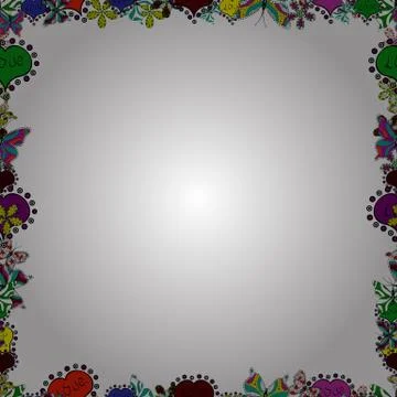 Hand drawn frames. Vintage doodle sketch picture frame doodle labels. Seamless. 库存插图