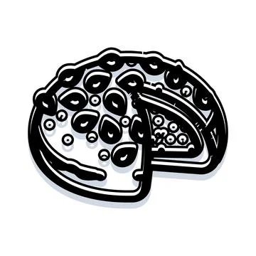 Hand drawn fresh bread and pastry food icon Stock Illustration