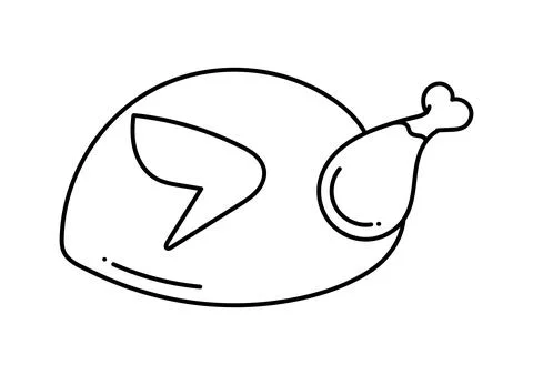 Hand drawn fried chicken Stock Illustration