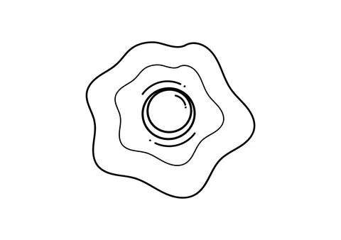 Hand drawn fried egg Stock Illustration