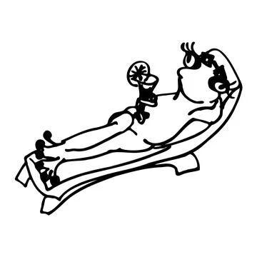 Hand drawn frog drinking a cocktail. The image is isolated on a white background Illustrazione stock