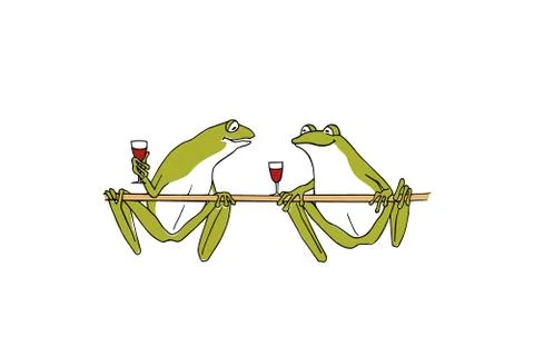 Hand drawn frogs Stock Illustration