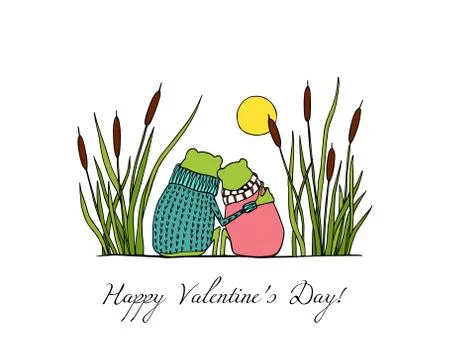 Hand drawn frogs Stock Illustration