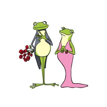 Hand drawn frogs Illustrazione stock