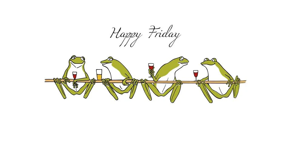 Hand drawn frogs Stock Illustration