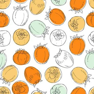 Hand drawn fruits. Vector pattern. Stock Illustration