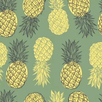 Hand drawn fruits. Vector pattern. Stock Illustration