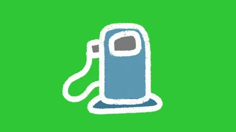 Hand-Drawn Fuel Pump Animation | Gas Station Petrol Pump Icon 2D Animation  Stock Footage 332615057