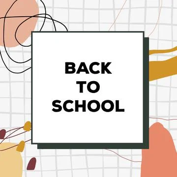 Hand drawn fun back to school background. Stock Illustration