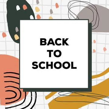 Hand drawn fun back to school background. Stock Illustration
