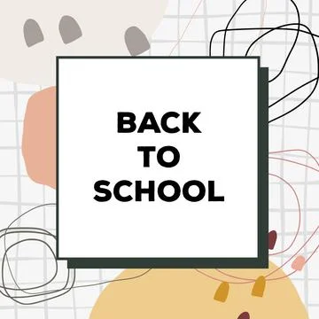 Hand drawn fun back to school background. 库存插图