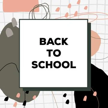 Hand drawn fun back to school background. Stock Illustration