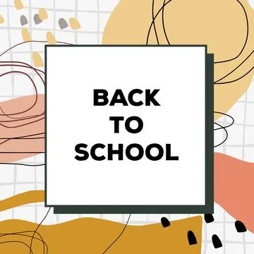 Hand drawn fun back to school background. Stock Illustration