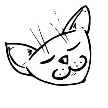 Hand drawn funny cat. Stock Illustration