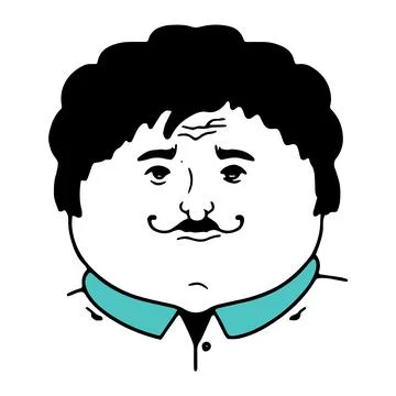 Hand-drawn funny characte, doodle people face, the face of a man, vector Stock Illustration