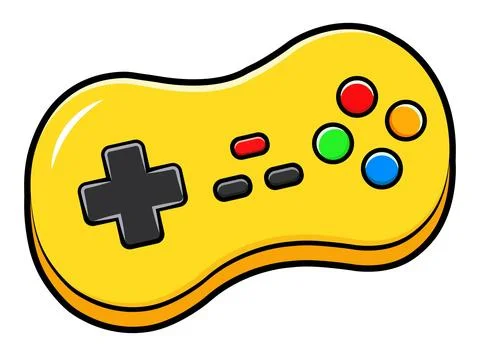 Hand Drawn Gaming Joystick Vector Illustration Isolated on White Stock Illustration