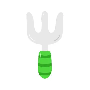 Hand Drawn Garden Fork or Rake Tool Stock Illustration
