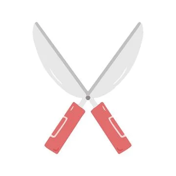 Hand Drawn Gardening Pruning Shears Tool Illustrazione stock