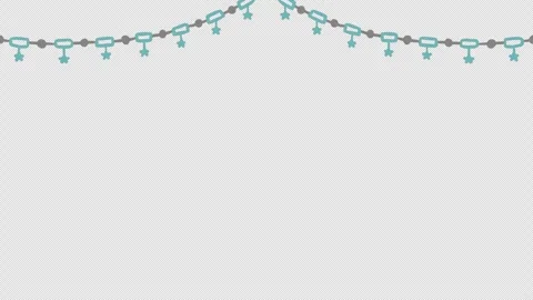 Hand drawn garland hanging loop Animation video transparent background with.. Stock Footage 255888629