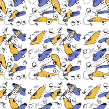 Hand drawn geomethic seamless pattern illustration graphic shaper colorful vivid Stock Illustration