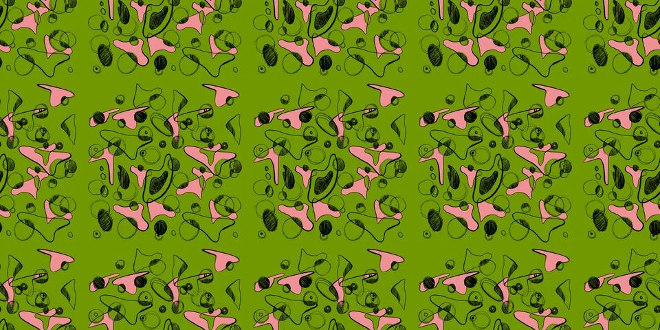Hand drawn geomethic seamless pattern illustration graphic shaper colorful vivid Stock Illustration