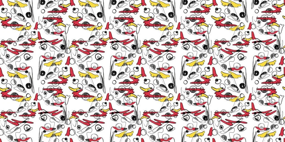 Hand drawn geomethic seamless pattern illustration graphic shaper colorful vivid Stock Illustration