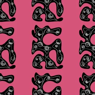 Hand drawn geomethic seamless pattern illustration graphic shaper neon vivid Stock Illustration