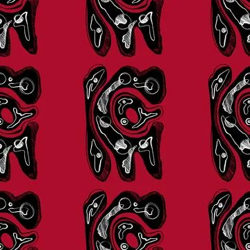 Hand drawn geomethic seamless pattern illustration graphic shaper neon vivid Stock Illustration