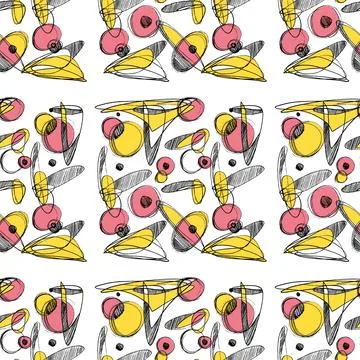 Hand drawn geomethic seamless pattern illustration graphic shaper colorful vivid Stock Illustration