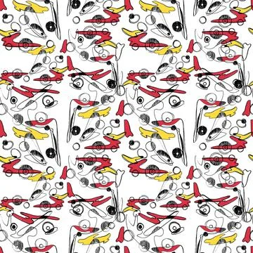 Hand drawn geomethic seamless pattern illustration graphic shaper colorful vivid Stock Illustration