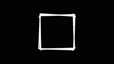 Hand drawn geometric boxes in black and white motion. 4K Stock Footage 345778290