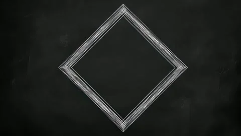 Hand drawn geometric diamond frame border with empty center for text overla.. Stockbeeldmateriaal 341429040