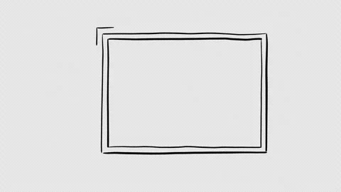 Hand drawn geometric frame border set with black line rectangle and square shape Stock Footage 335407183