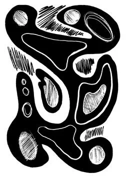 Hand-drawn geometric original pencil pattern illustration Stock Illustration