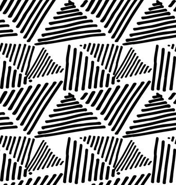 Hand drawn geometric seamless pattern Stock Illustration