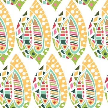 Hand drawn geometric seamless repeat pattern. Template design for card. Vector Stock Illustration