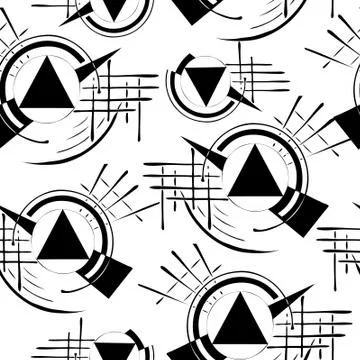 Hand drawn geometric seamless repeat pattern. Template design for card. Vector Stock Illustration